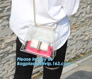 Sling Shoulder Clear PVC Crossbody Bag, PVC hand bag Asia Ladies Shoulder Bag, Shoulder Tote Pouch Clear PVC Beach Bag W