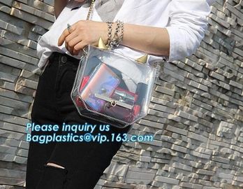 laser PVC new material printing shoulder tote bag, Girls Shoulder Tote Beach Bag, Ladies Transparent PVC Beach Handbag