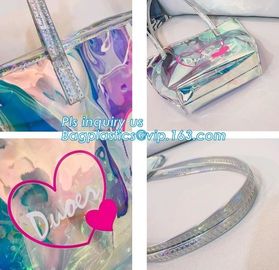 Waterproof PVC Shoulder Tote Beach Bag with Chain, Pvc Manufacture Small Custom Travel Mens Shoulder Bag, Sling Shoulder