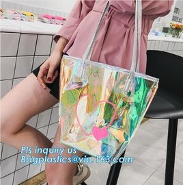 Waterproof PVC Shoulder Tote Beach Bag with Chain, Pvc Manufacture Small Custom Travel Mens Shoulder Bag, Sling Shoulder