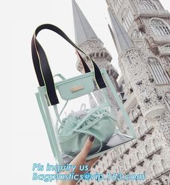 single shoulder pvc women's bag, girls shoulder long strip bag, Summer Detachable Women Transparent PVC Handbag Shoulder