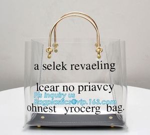 fasion decorated PVC/PU ladies chain shoulder bag, Shoulder Handbag Clear Tote Bag, Ladies' pvc clear beach bags/ pvc sh