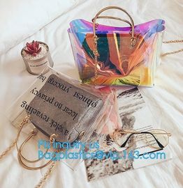 PVC Leisure bag shoulder bag, sports bag, Transparent Tote Bag Clear Shoulder Bag, Economical light-weight pvc travel la