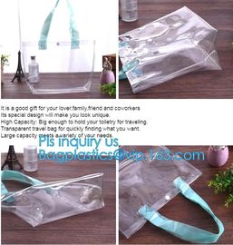 Elegant Transparent Handbags Shoulder Tote PVC Beach Bags for women with Zipper, Vinyl Transparent PVC Shoulder Bag With