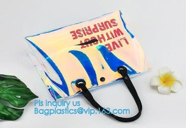 tote pvc stadium ladies bags handbag, bucket bags pvc transparent bags women handbags, laser shopping beach bag hologram