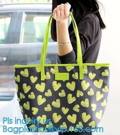 Portable Clothing Storage Shopping Bag Women Fashionable Travel PVC Beach Bag Female Casual Toiletry Shoulder Bags, carr