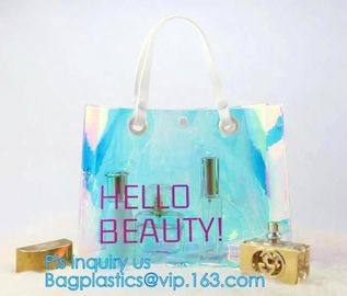 Summer Beach Bag Clear PVC Shoulder Bag new style, Fashion transparent jelly iridescent manufacturer clear shoulder purs