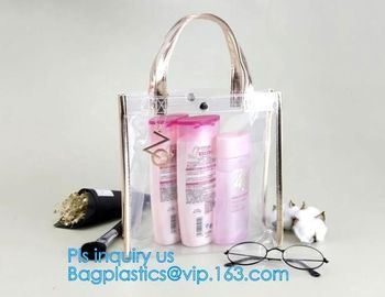 Custom Stadium Tote Bag Clear Shoulder PVC Bag with Zipper, pvc letter bucket bag clear transparent jelly shoulder tote