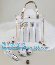 Custom Stadium Tote Bag Clear Shoulder PVC Bag with Zipper, pvc letter bucket bag clear transparent jelly shoulder tote