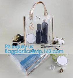 Custom Stadium Tote Bag Clear Shoulder PVC Bag with Zipper, pvc letter bucket bag clear transparent jelly shoulder tote