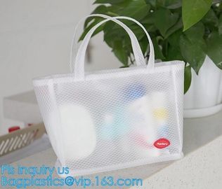 polyester outdoor tote beach mesh bag for women/fashion nylon mesh shopping handbag, Nylon Mesh Beach Bag, carry, wallet