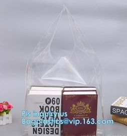 Transparent pvc handle plastic bag with logo, promotional clear tote pvc handle shopping bag pvc tote bag, underwear clo