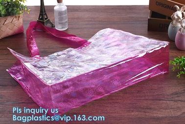 pvc inflatable shoulder beach bag, PVC Transparent Drawstring Shoulder Handbag, Beach Tote Shoulder Bag With Inner Pouch
