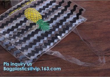 Waterproof Shoulder Bag With Cosmetic Bag, shoulder PU PVC transparent bag, Messenger Shoulder Transparent Beach PVC Zip
