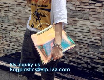 top quality transparent pvc clear handbag, PVC Handbags Custom 2pcs in 1 Set Promotional Handbags, ZIPPER tote with colo