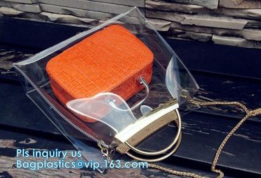 customized clear pvc tote bag handbag, Trendy Lady Handbags with Zipper Handle Shoulder Tote Bag, Envelope Clutch Bag Ha