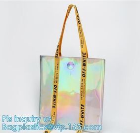 Handbag Shoulder Tote Makeup Bag, Summer Beach Clear PVC Shoulder Bag DIY Transparent Tote Bag, PVC Swim Shoulder Bag Pa