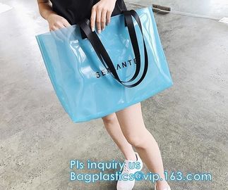 Plastic Waterproof Beach Bag, satchel handbag with a purse for women, Pockets And Zipper See Through PVC Tote Bag, carry