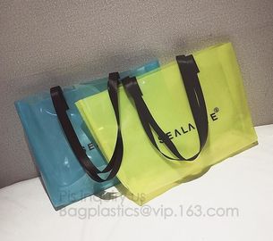 Plastic Waterproof Beach Bag, satchel handbag with a purse for women, Pockets And Zipper See Through PVC Tote Bag, carry