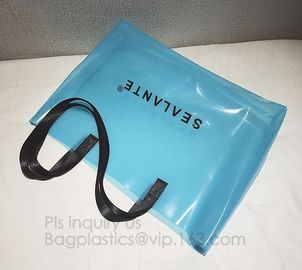 Plastic Waterproof Beach Bag, satchel handbag with a purse for women, Pockets And Zipper See Through PVC Tote Bag, carry