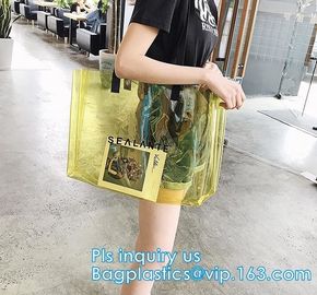 Promotional PVC Clear Beach Towel Bags, PVC reusable beach bag, Sand Bags Cosmetic Bag Handbag, Handle bag/pvc handle ba