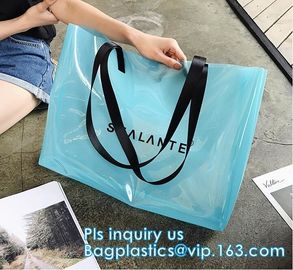 pvc transparent zipper bikini cosmetic bag, tote lady waterproof PVC swimming transparent beach bag, beach bag swimming