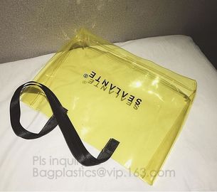 pvc transparent zipper bikini cosmetic bag, tote lady waterproof PVC swimming transparent beach bag, beach bag swimming