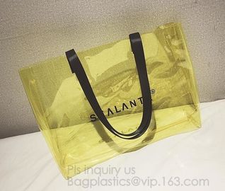 pvc transparent zipper bikini cosmetic bag, tote lady waterproof PVC swimming transparent beach bag, beach bag swimming