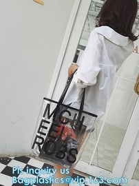 Makeup Bag with Shoulder Strap Pro Round Bag, rope handle clear Transparent tote bag, stadium clear vinyl pvc zipper bag
