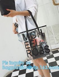 Makeup Bag with Shoulder Strap Pro Round Bag, rope handle clear Transparent tote bag, stadium clear vinyl pvc zipper bag