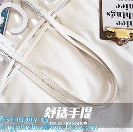 plastic makeup pouch PVC portable cosmetic bag, pvc tube handle bags,pvc clear plastic handle bags,pvc pipe handle bag