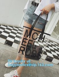 travel cosmetic bag pvc pu leather toiletry bag makeup bag for woman, Fashion Women Clear PVC Beach Crossbody Bags, hand