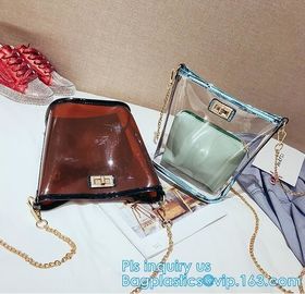 Logo Printed Customized PVC Tote Shopping Bags, Fashionable Plastic Clear PVC Beach Bag Beach Tote Shopping Bag, carrier