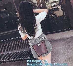 Promo custom clear pvc shopping bag, Vinyl Coating Handbags with Logo, shopping bag with custom hand made printing, hand