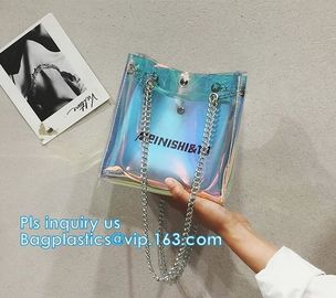 High quality unique PVC PU ladies bag handbag, 100% Clear Purse PVC Beach Clear Handbags, women's bag/handbag/traveling