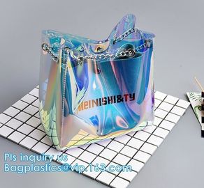 High quality unique PVC PU ladies bag handbag, 100% Clear Purse PVC Beach Clear Handbags, women's bag/handbag/traveling