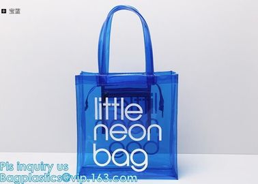 pvc gift bag / transparent shopping bag / wholesale china pvc handbags, PVC coated shopping bag, rope handle clear pvc b