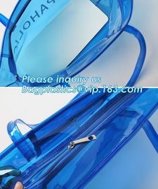 handle colorfull bag pvc zipper bag, Custom PVC Loop Handle Image Printed Plastic Shopping Bag, PVC handle plastic bags
