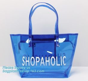 Eco friendly PVC zipper bag/pvc clear bag/PVC handle bag, Clear PVC handle bag, Clear plastic carrier bag, Superior qual