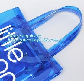 OEM service transparent handle recyclable pvc packing bag, Handle Carry Plastic Cooler Bag PVC Wine Bag, shopping bag wi