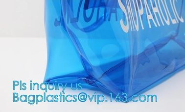 OEM service transparent handle recyclable pvc packing bag, Handle Carry Plastic Cooler Bag PVC Wine Bag, shopping bag wi
