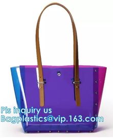 PVC Shopping Bag Security Work Tote Shoulder Bag Womens Handbag, pvc transparent women summer handbag, tote shopper bags