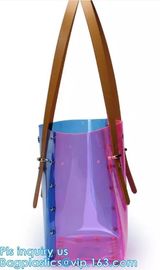 Leisure PVC Purple Handbag For Ladies, Promotional Handbags, Summer Beach Bag PVC Clear Transparent Handbag Women Should