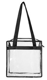 Eco-Friendly Customized PVC Bag for Shopping, cosmetic packaging handle zipper top pouch printed transparent tote shoppe