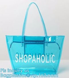 transparent plastic tote shopping pvc bag, Cosmetic Packaging Clear PVC Bag, Plastic Bags with Your Own Logo, shopper