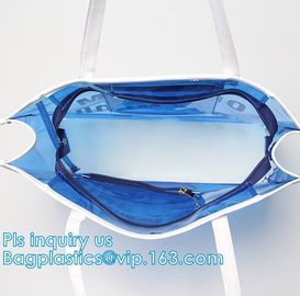 Fashion Summer Women Handbags Transparent Shoulder Bags PVC Tote Beach Bags, Promotional Summer Clear PVC Beach Bag, tot