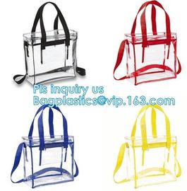 Clear PVC shopping reusable tote bags with carry handle, pvc Tote Bag Customize Logo pvc Shopping Bag, Custom Promotiona
