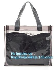 fashion pvc mirror vinyl shopping bag with printing, Recyclable Durable Clear PVC Shopping Bag with Button Closure, tote