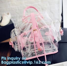 backpack wholesale with padded straps, Promotional Transparent PVC School Backpack with Customized Logo Clear Children B