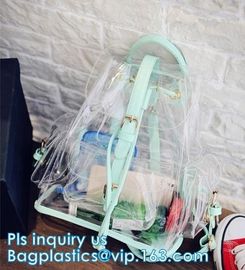 backpack wholesale with padded straps, Promotional Transparent PVC School Backpack with Customized Logo Clear Children B